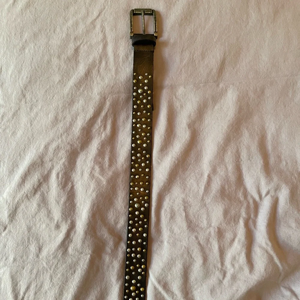 Free People Brown Studded Leather Belt